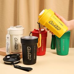 新型316ステンレス真空保温カップ携帯ロープ付きカップシンプル八角コーラコーヒーカップ卸売り