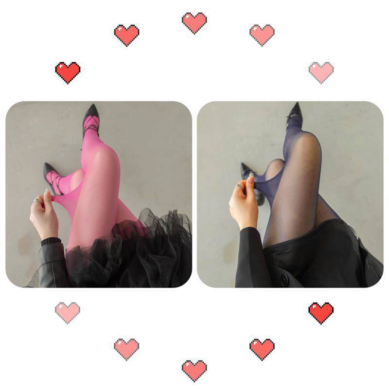 2 pack [rose red + purple] stockings