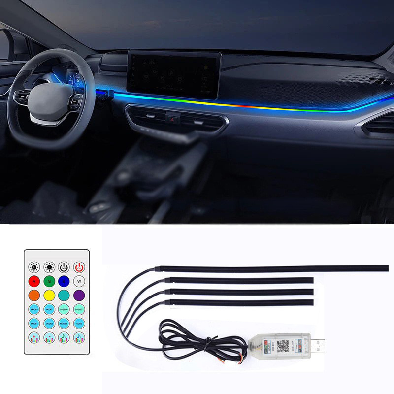 Transfronterizo exclusivo coche mágico color modificado LED acrílico faro USB instalación libre de agua Lámpara decorativa