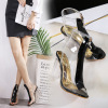 Women’s shoes crystal thick heel transparent high heel fish mouth women’s cool boots