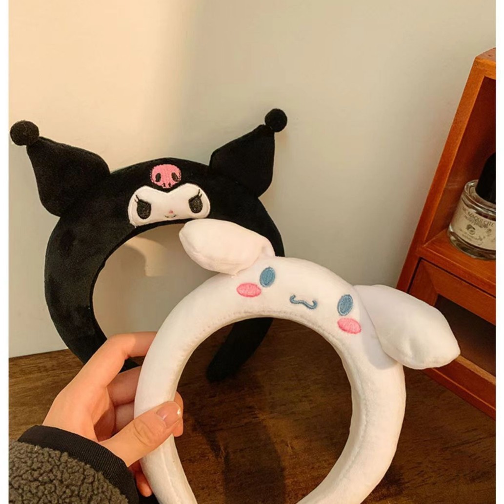 Linda diadema de perro de laurel de laurel de dibujos animados lindo diadema de esponja tridimensional Sanrio diadema de lavado de cara para niños tocado de presión de cabello al por mayor