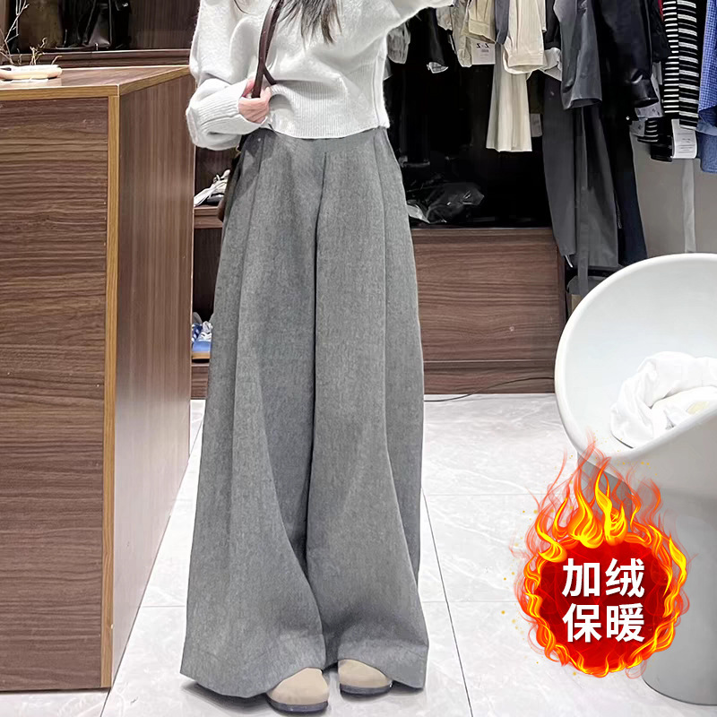 Maternity Pants 2025 Autumn and Winter New Style Woolen Fleece-Lined American Retro Lazy Style Loose and Versatile Wide-Leg Pants Maternity Pants 2025 Autumn and Winter New Style Woolen Fleece-Lined American Retro Lazy Style Loose and Versatile Wide-Leg Pants