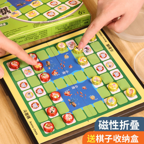 Factory Direct Sale Children's Educational Board Games Set Magnetic Five in a Row Go Board Flying Chess Magnetic Pieces Chinese Chess