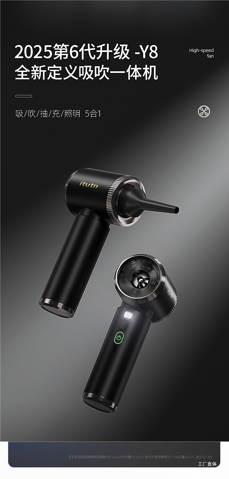 Ai Totem Car Vacuum Cleaner with High Suction Power, Super Powerful Wireless Small Handheld Blow and Suction Combo Machine by Peihui