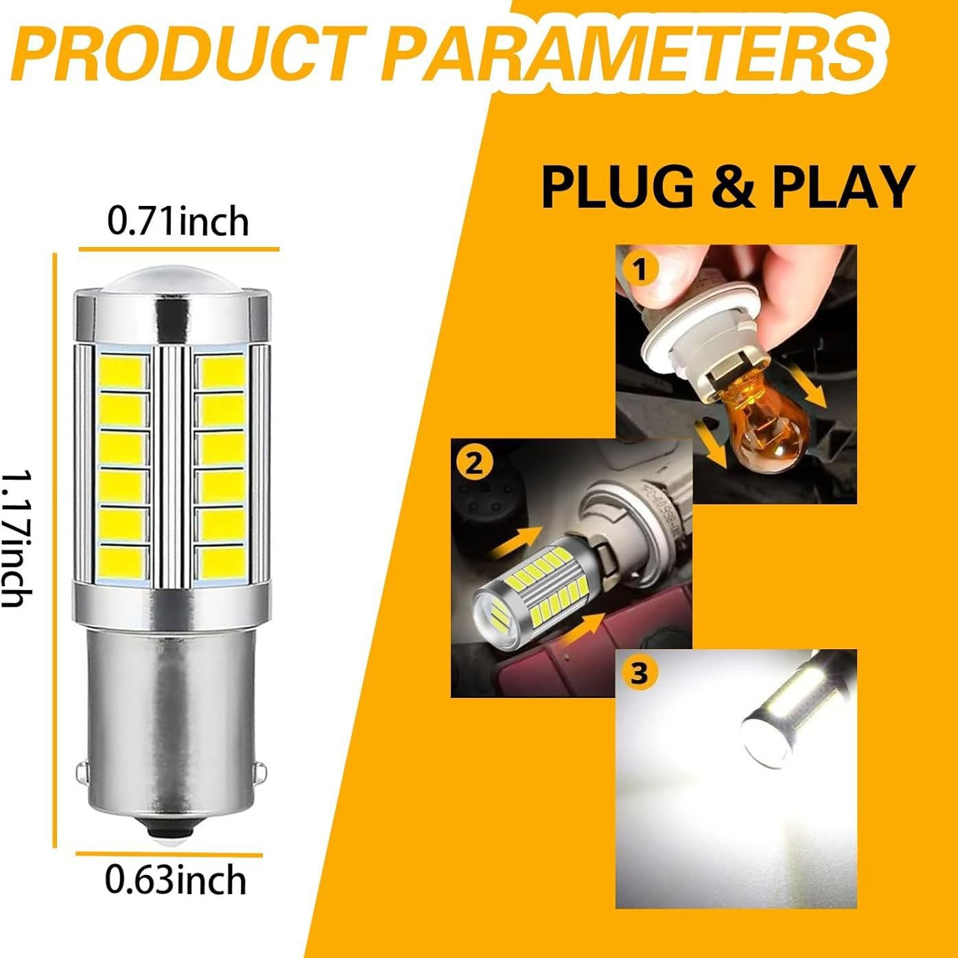 Auto LED luz de dirección luz de freno 1157 1156 7443 33SMD T20 luz de marcha atrás resaltada 3157