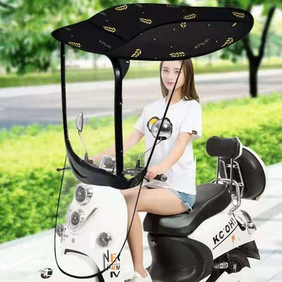 Electric Motorcycle Canopy New – Elektromobil üçün ön şüşə çətiri (günlük) - hard-curtain-seven-character-awning-black