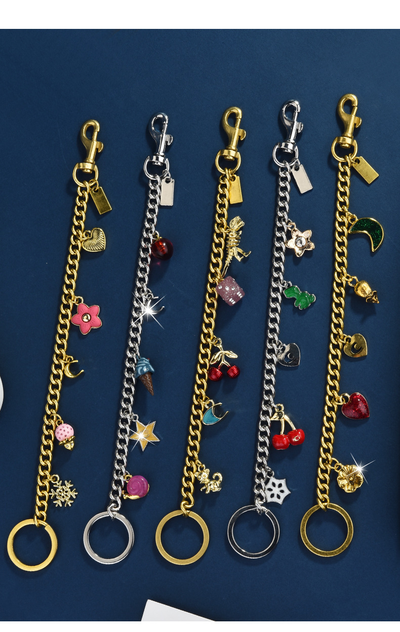 All Seasons Season Plating Design Elegant, Cute Style 1 Piece All Seasons Alloy Heart Shape Flower Snowflake Lobster Trigger Clasp Closure Bag Pendant
