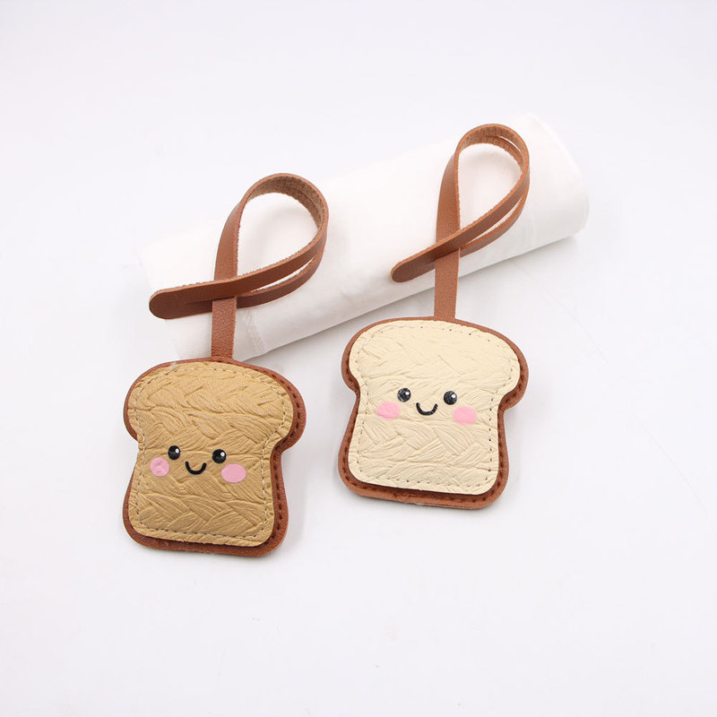 Personalized Toast Cute Expression Luggage Strap Leather Pendant Car Ornament Miu Series Clothing Accessories Matching Accessories Personalized Toast Cute Expression Luggage Strap Leather Pendant Car Ornament Miu Series Clothing Accessories Matching Accessories