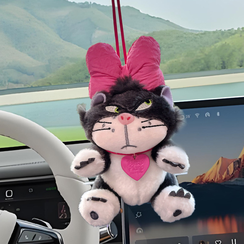 Lucifer gato colgante de coche colgante de coche espejo retrovisor creativo decoración muñeca muñeca decoración de coche adorno