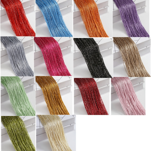 Thread Curtain Manufacturer Direct Sales Classy Wedding Props Silver Thread Curtain Wedding Non-Winding Background Decoration Ceiling Ring