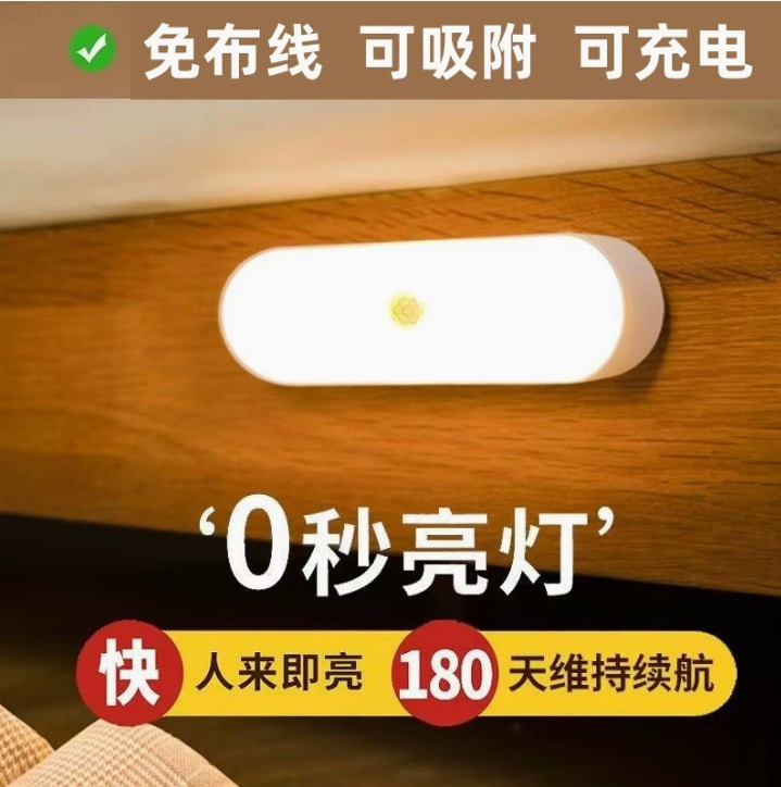 Physiological induction night light for corridor for stairs, smart lantern for bed for wardrobe