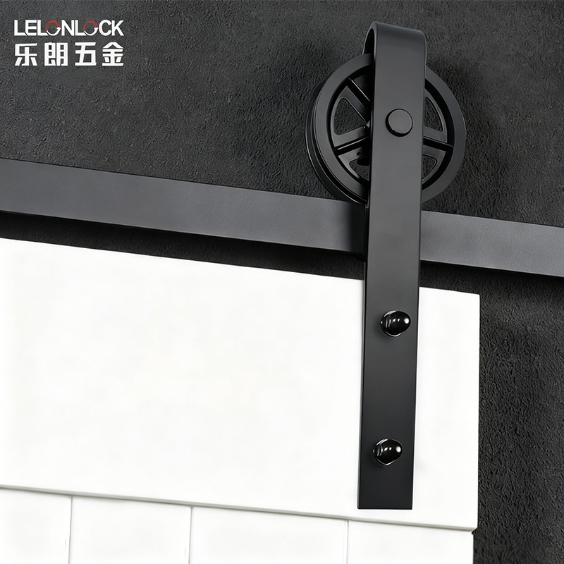 Longitud de pista personalizada granero puerta de columna de rueda grande cocina comedor puerta divisoria puerta corredera traducción conjunto completo de rieles