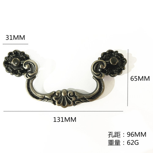 Manufacturer wholesale zinc alloy handle retro drawer handle single hole cupboard wardrobe door handle wooden furniture cabinet handle