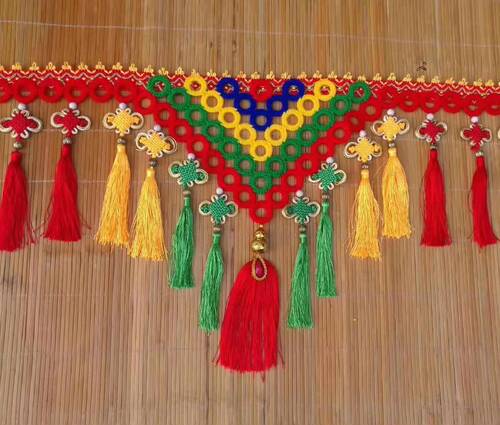 National style floral edge decoration tassel hanging fringe triangle drop car accessories truck fender guard cover