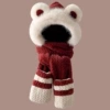 Milo Bear [Thickened] Three-piece Set-Ankara Red