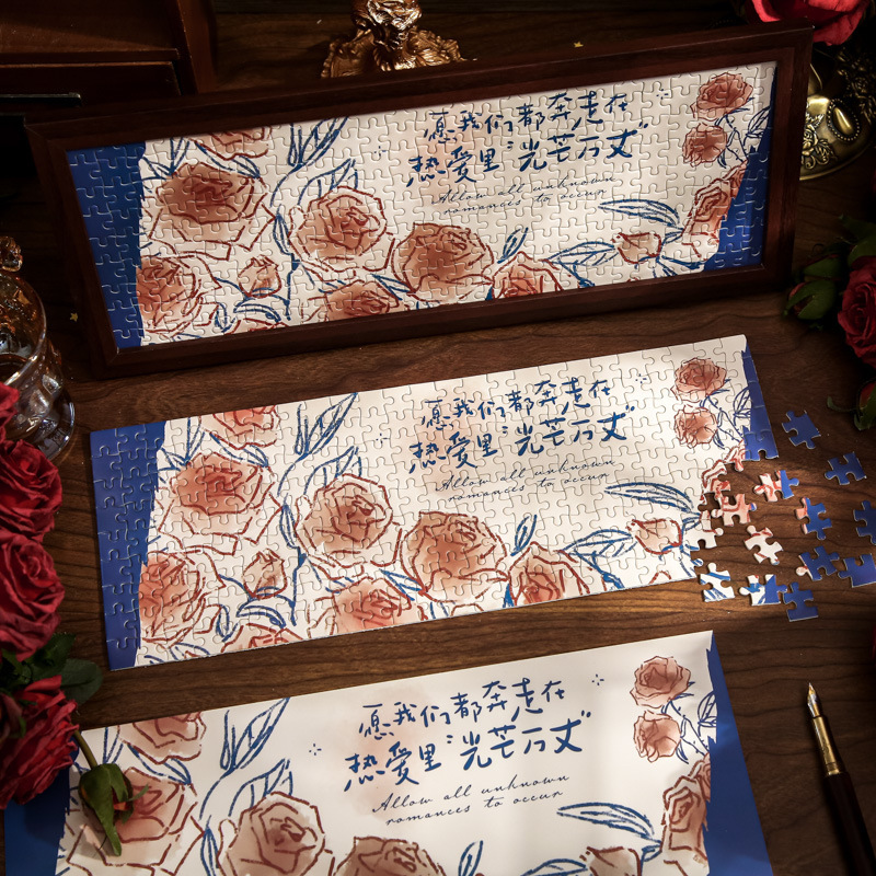 Mr.ペーパー パズル ギフトボックス (ロング) ローズエンドレス詩 高価値ロマンチック学生 DIY デスクトップパズルセット|undefined