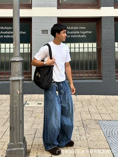 [NEEDLES DENIM JEAN мужские и женские хлопчатобумажные широкие штаны в стиле, винтажная стирка джинсы]