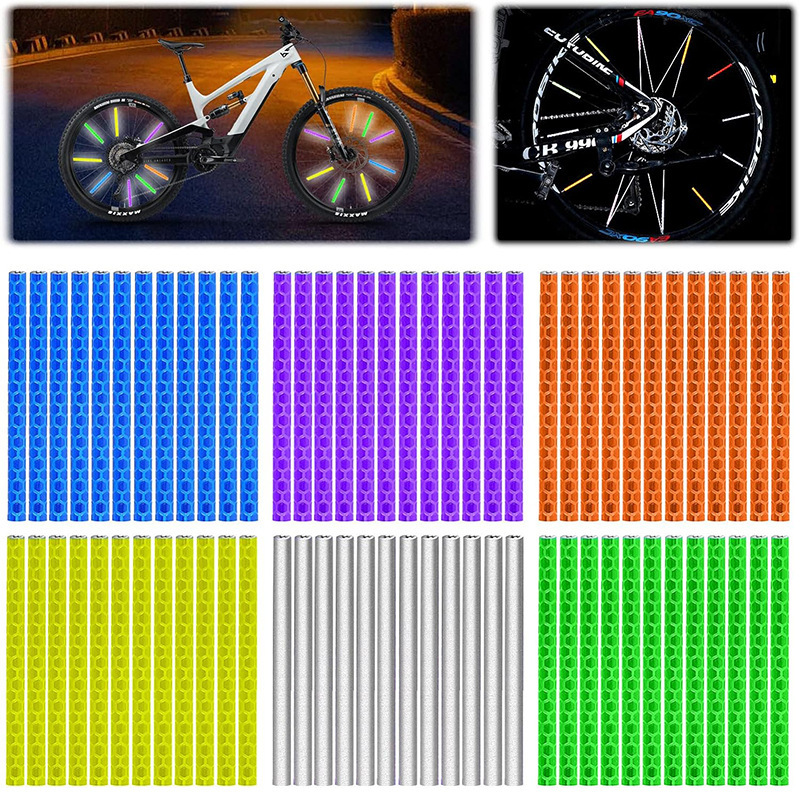 Bicycle colorful wheel reflective strip night riding hot wheel spoke reflective strip riding equipment dead flying steel wire card strip Bicycle colorful wheel reflective strip night riding hot wheel spoke reflective strip riding equipment dead flying steel wire card strip