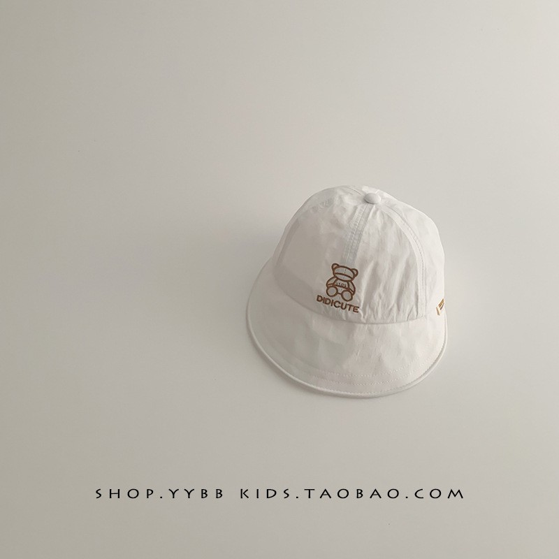 Big brim quick-drying three-dimensional bear white + hat circumference 49-51cm/reference age 1.5 years old-3 years old