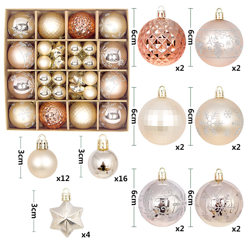 Juego de Esferas Navideñas Decorativas de Plástico para Navidades