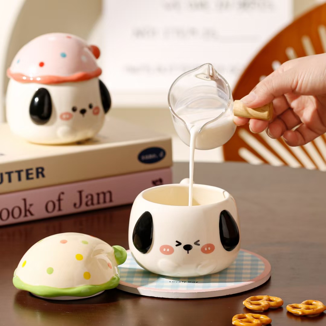 Taza de cachorro de dibujos animados lindo creativo Taza de bebida de cerámica con personalidad en relieve Taza transfronteriza de recuerdo de alto valor