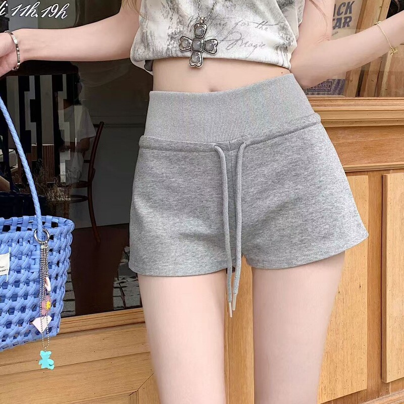 Casual American-Style Spicy Girl Sports Low-Waist Shorts with Drawstring, 2026 Summer New Slim-Fit Anti-Exposure Outerwear Hot Pants