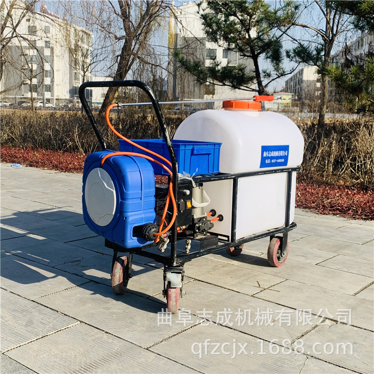 志成105L手推式养殖消毒机 公共环境防疫喷药车 拉管式大棚弥雾机