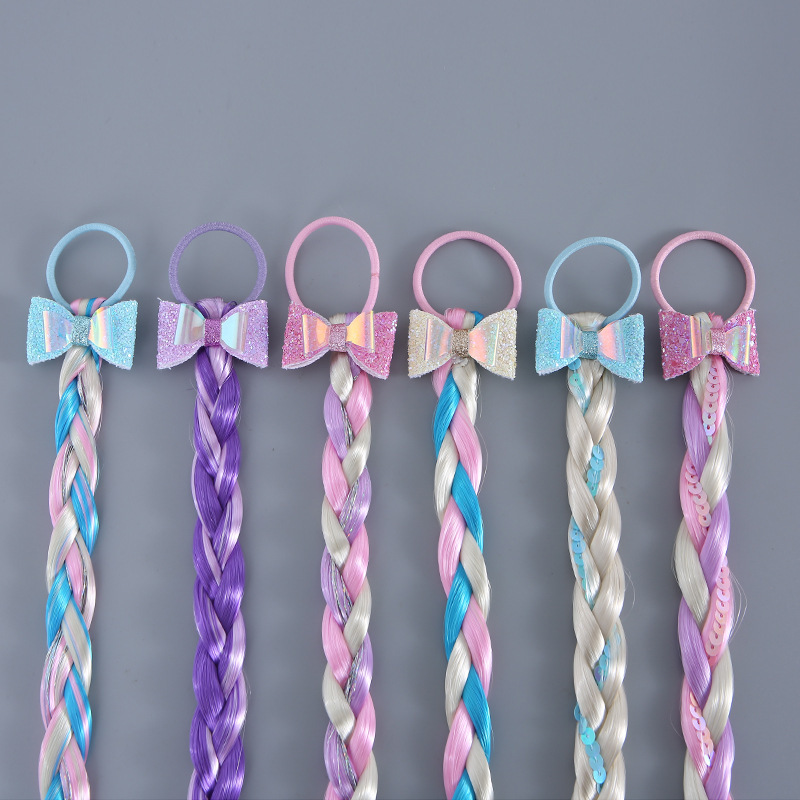 Girl's Cute Sweet Color Block Imitated Silk Contrast Collar Hair Tie display picture 2