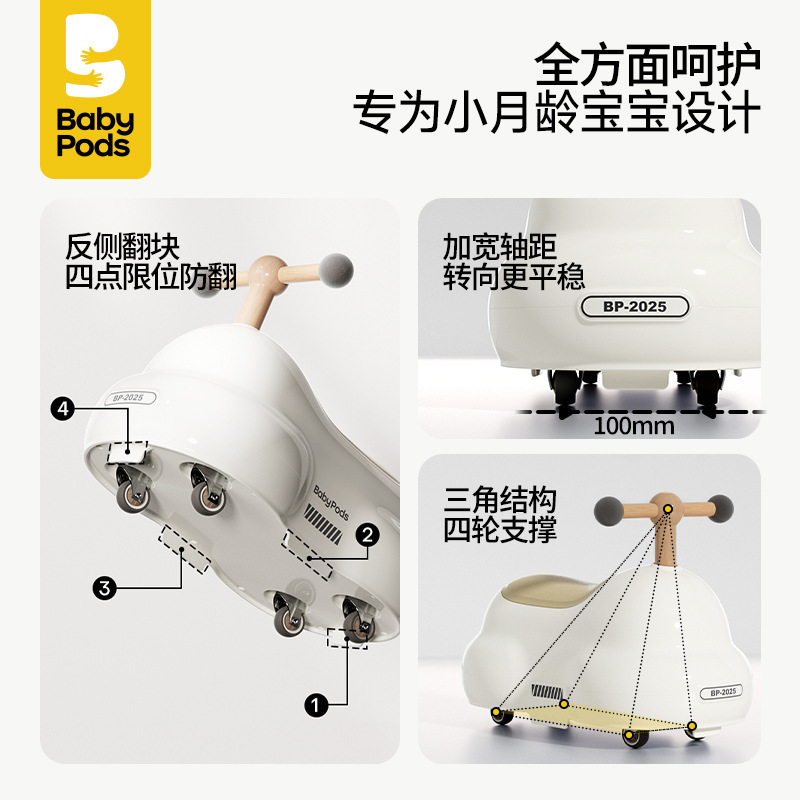 babypods ピーナッツカー 1 歳の子供ツイストカー男性と女性の赤ちゃんのおもちゃベビーヨーヨーカー大きな誕生日プレゼント|undefined