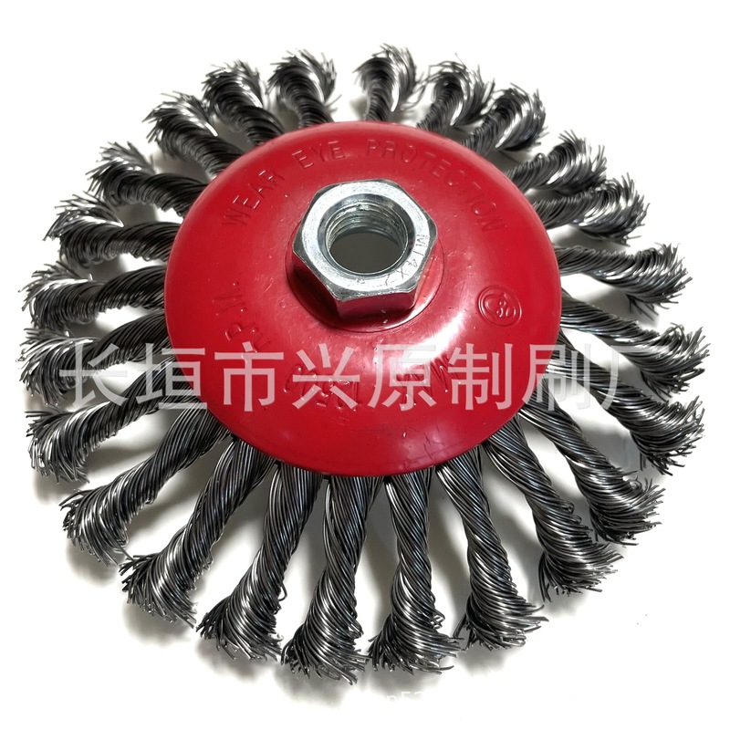 扭丝钢丝轮 扭红盘型钢丝轮 扭丝盘型钢丝轮带螺丝 抛光打磨神器|undefined
