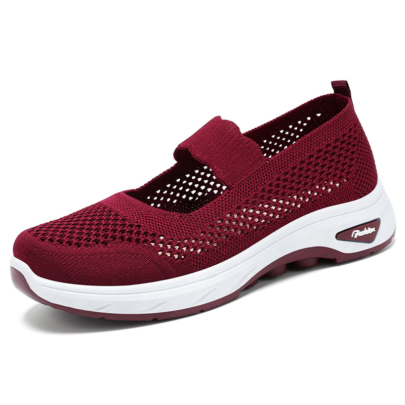 Zapatos de mujer verano volando tejido transpirable madre zapatos casuales cómodos de suela blanda zapatos zapatos de malla livianos de todo fósforo para mujer al por mayor