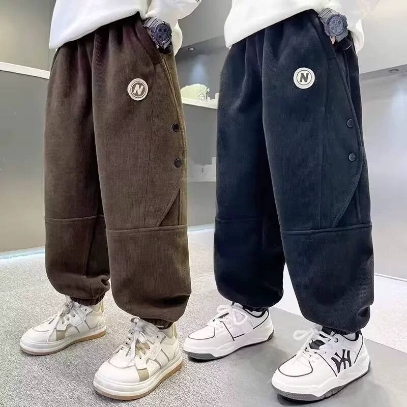 Брюки для мальчиков весна и осень 2025 корейские новые детские комбинезоны осенние платья для мальчиков повседневные брюки