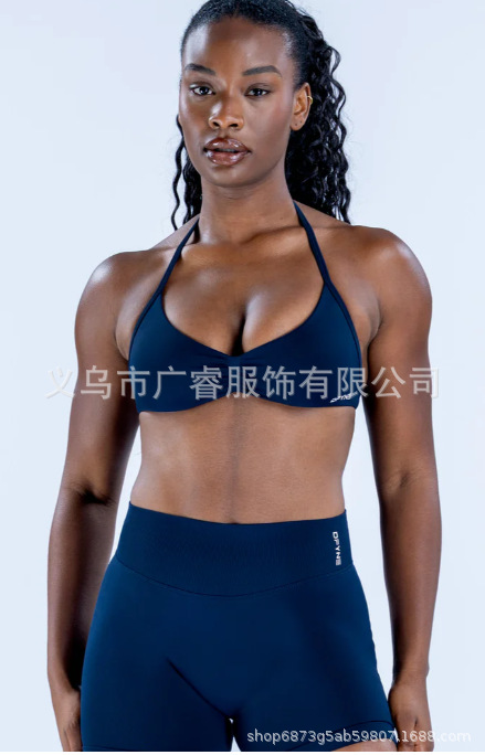 Bra deportivo de cuello colgante transfronterizo Europa y América nuevo entrenamiento físico ropa interior rápida secado yoga pequeño sujetador