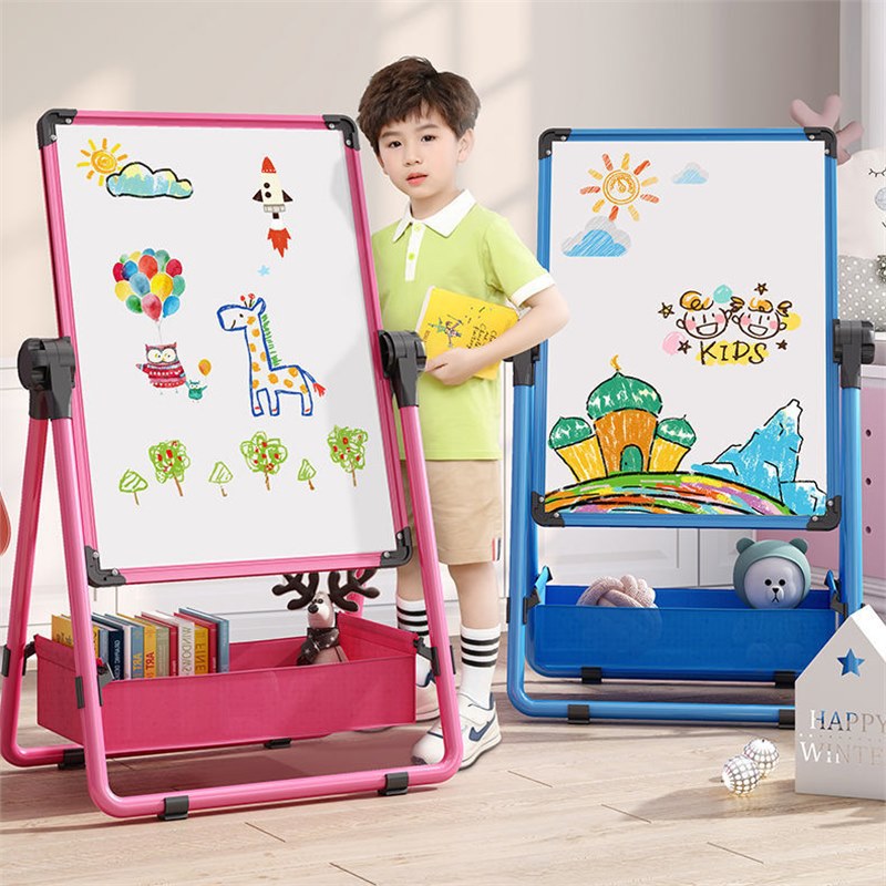 Children's Drawing Board Easel Set Liftable Writing Board Double-Sided Graffiti Board Bracket Whiteboard Magnetic Small Blackboard
