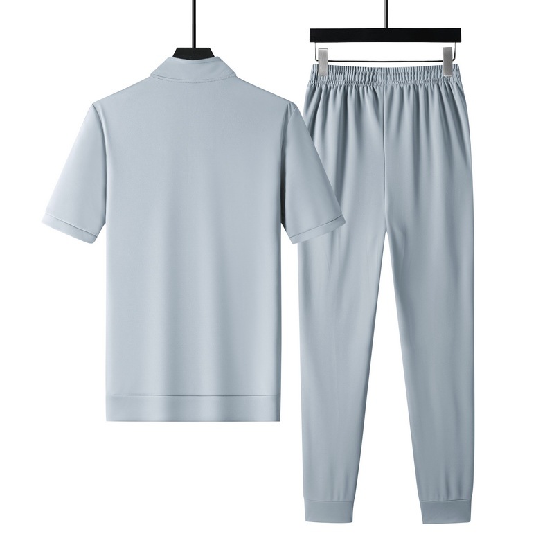 Directo de fábrica de verano nuevos hombres de seda de hielo tendencia deportiva pantalones de manga corta traje casual pareja suéter más tamaño