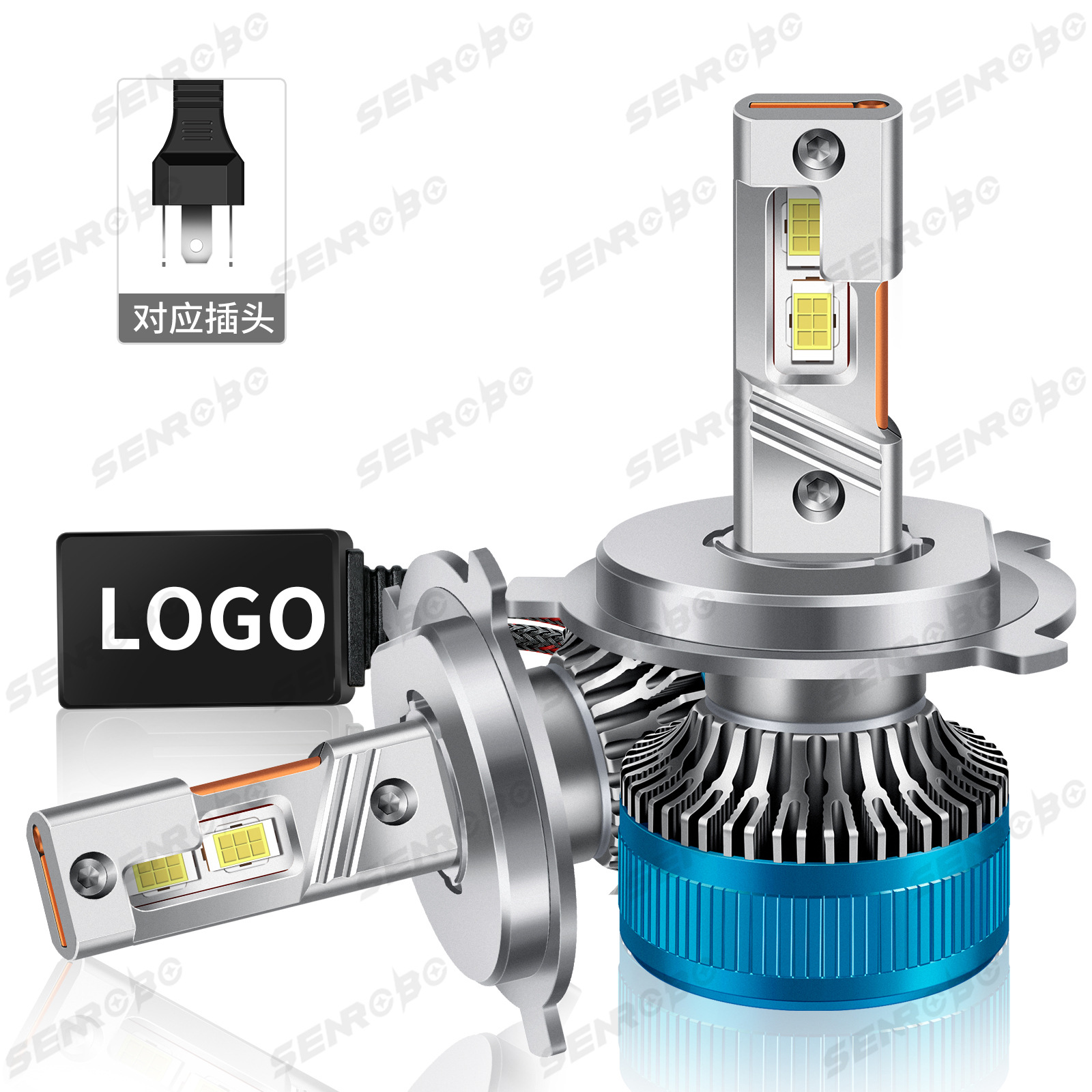 Transfronterizo para Amazon AliExpress 6000K automóvil led faro H1H7H4 concentrador faro H119005