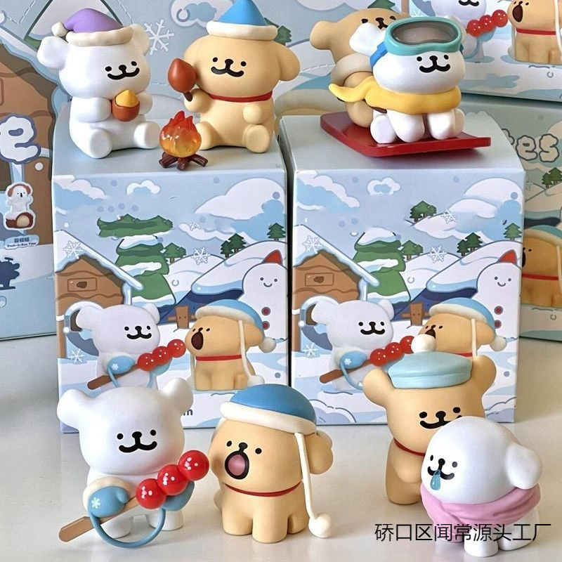 Фигурки в серии Line Puppy Hug Nuannuan, слепой бокс, трендовая игрушка, набор коллекционных кукол, милые настольные украшения, подарок на день рождения