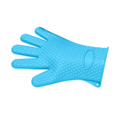 Nine thumbs up 130g silicone five-finger gloves Heart BBQ Oven Microwave Grabber Silicone Gloves