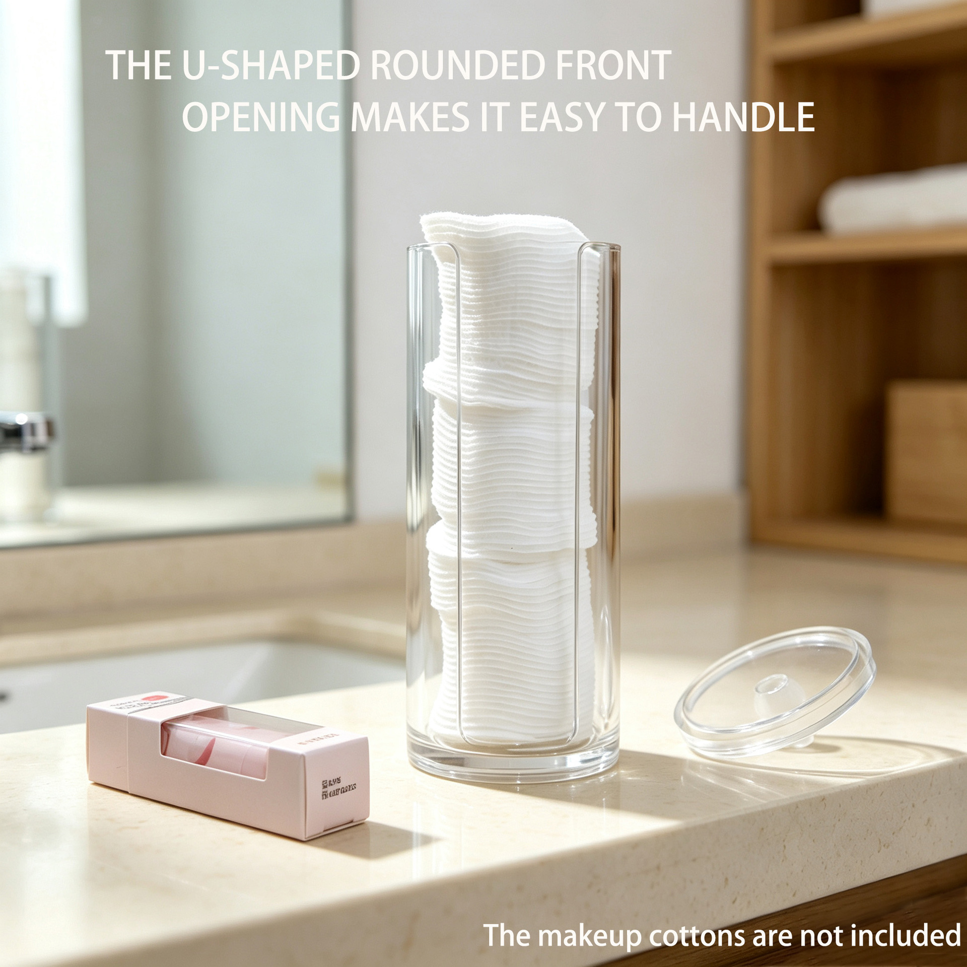 Directly from the manufacturer: Household transparent desktop cotton swab and makeup remover cotton storage box