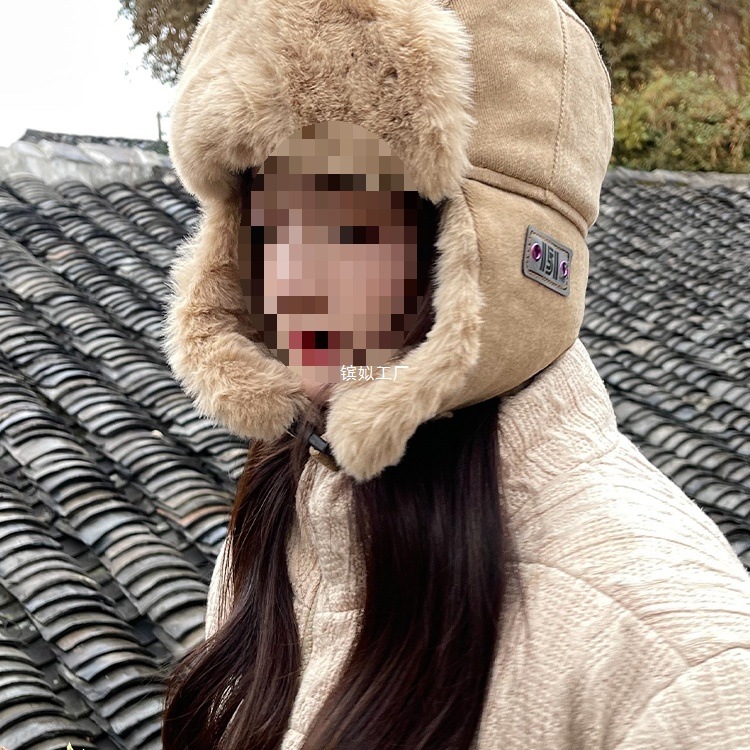 帽子女冬保暖加绒神器防风头套雷锋帽防寒护耳日本代购骑行季加厚