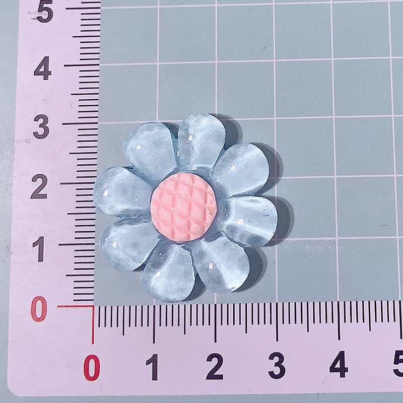 Transfronterizo nuevo macarón color transparente ocho pétalos flor diy accesorios de resina crema pegamento para el cabello pinzas para el cabello caso de teléfono móvil hecha a mano