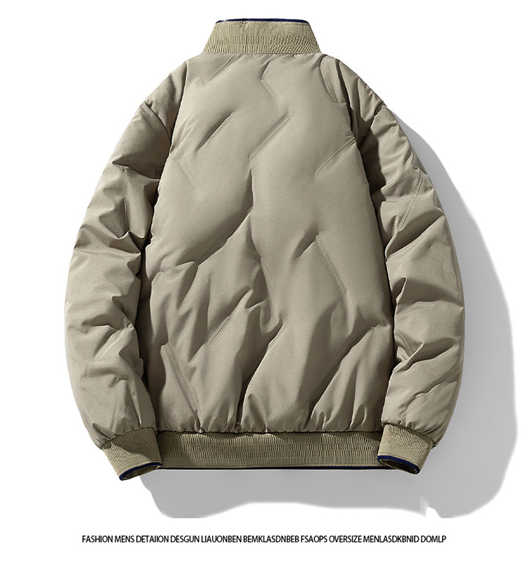 Large Size Padded Jacket Men's Baseball Collar Padded Jacket Casual Loose Warm Thickened Couple Padded Jacket_viptrois.com