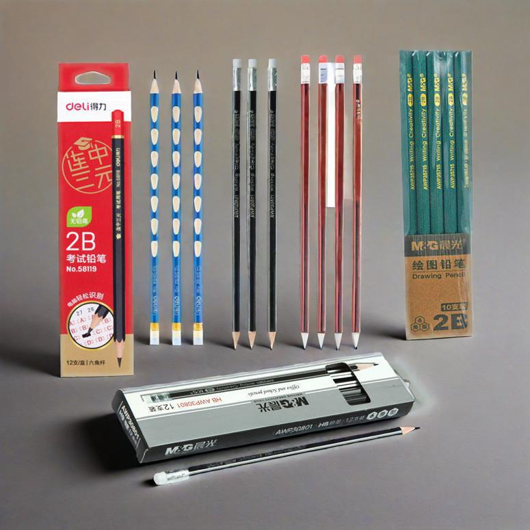 Wooden Pencil Hb2B Writing Pencil Hexagonal Triangular Pencil for Primary School Students Writing and Drawing