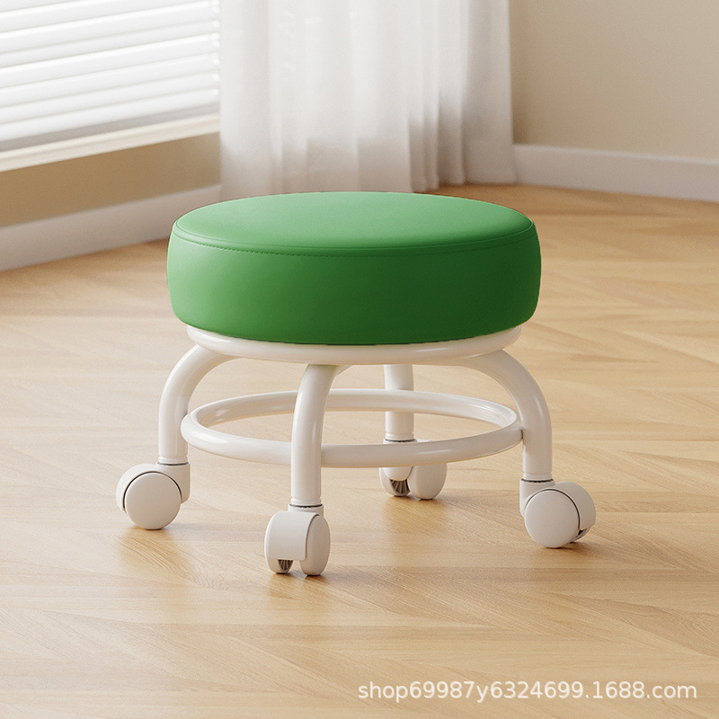 Rueda universal taburete pequeño polea doméstica taburete redondo para cambiar zapatos limpiador taburete bajo con artefactos mágicos para niños pequeños taburetes silenciosos