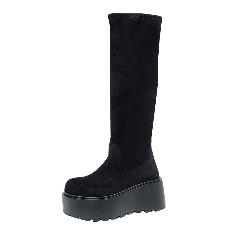 Demi-season high elastic high boots platform, 8cm