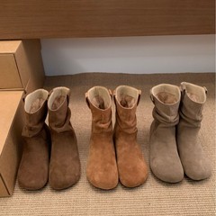 牛皮版~内增高复古短靴女2025秋冬西部马丁靴圆头短筒勃肯堆堆靴