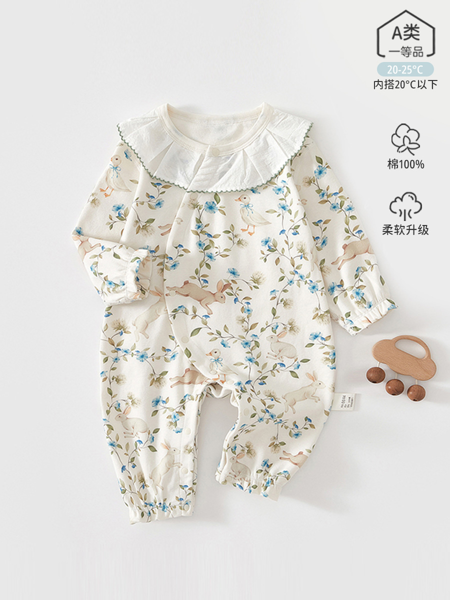 Baby camiseta de algodón puro clase A bebé dulce vestido de manga larga ropa de bebé luna llena vestido de otoño hijack image 1