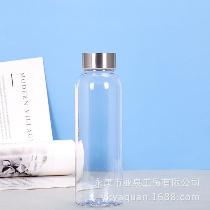 Suministro directo de fábrica Taza de vidrio con tapa de bambú transparente Taza de agua de vidrio de té de oficina de gran capacidad Taza de plástico transparente al por mayor