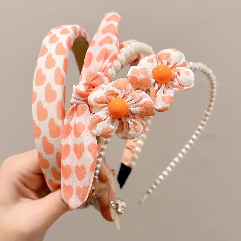 Flores de dibujos animados para niños correa de cabello de verano niñas prensas de cabello paquete encantador extranjero correa de cabello antideslizante niñas toque de cabello