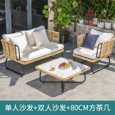 Sofá al aire libre, silla de caña, patio, protección solar, jardín, balcón, silla de ocio, sofá al aire libre, mesa de té, combinación impermeable